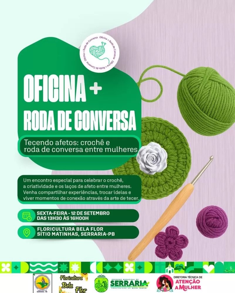 Serraria promove Oficina e Roda de Conversa em homenagem ao Dia do Crochê