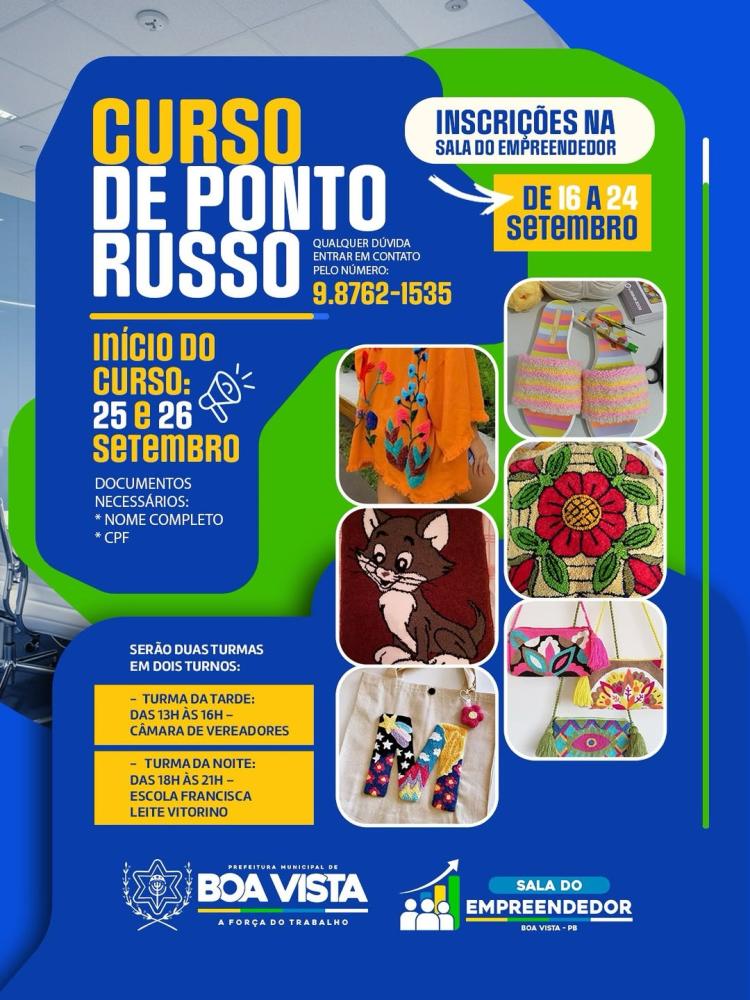 Boa Vista abre inscrições para curso gratuito de artesanato Ponto Russo
