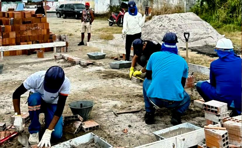 Curso de pedreiro em Caldas Brandão tem grande sucesso com parceria entre Prefeitura, SENAI e Alpargatas