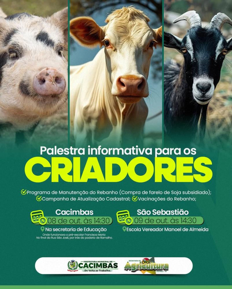 Cacimbas realiza palestra para criadores com foco na manutenção e saúde do rebanho