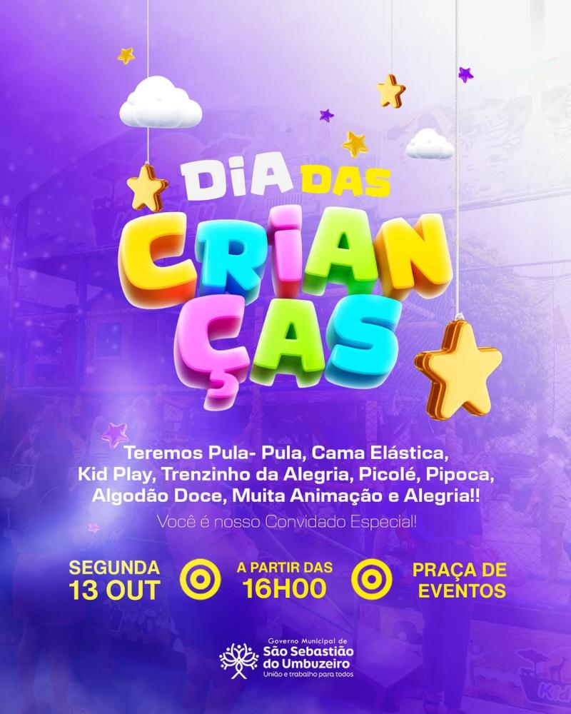 Prefeitura de São Sebastião do Umbuzeiro prepara grande festa para o Dia das Crianças