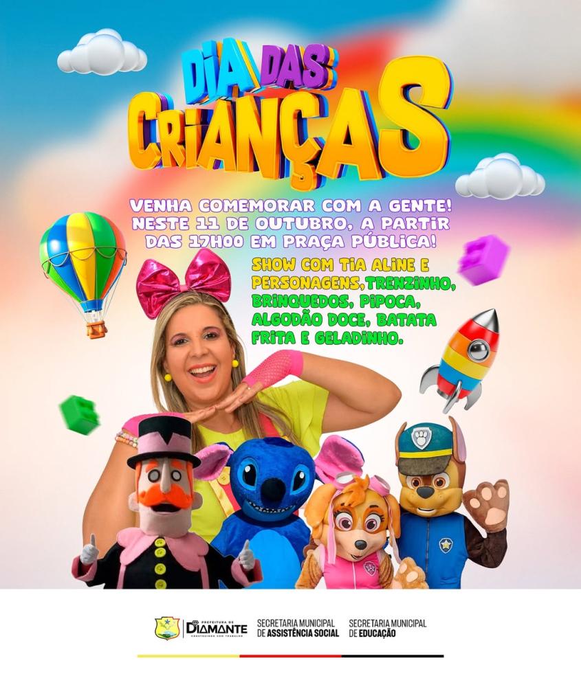 Neste sábado, Diamante realiza grande Festa do Dia das Crianças