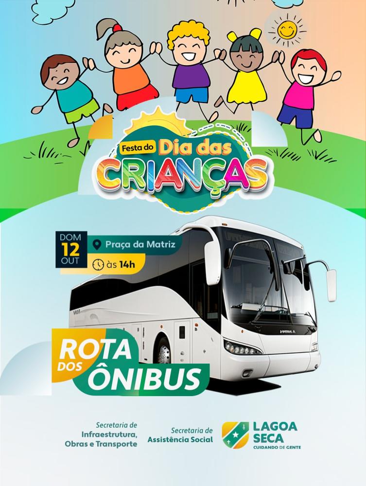 Lagoa Seca garante transporte especial para crianças da zona rural participarem da festa do Dia das Crianças