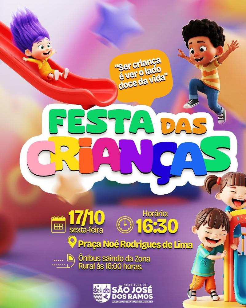 Prefeitura de São José dos Ramos realiza Festa das Crianças no dia 17 de outubro