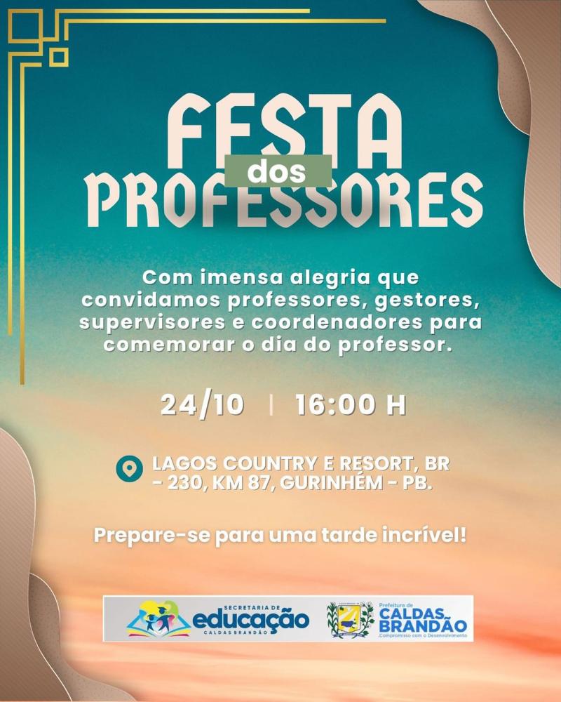 Prefeitura de Caldas Brandão celebra Dia dos Professores com evento especial