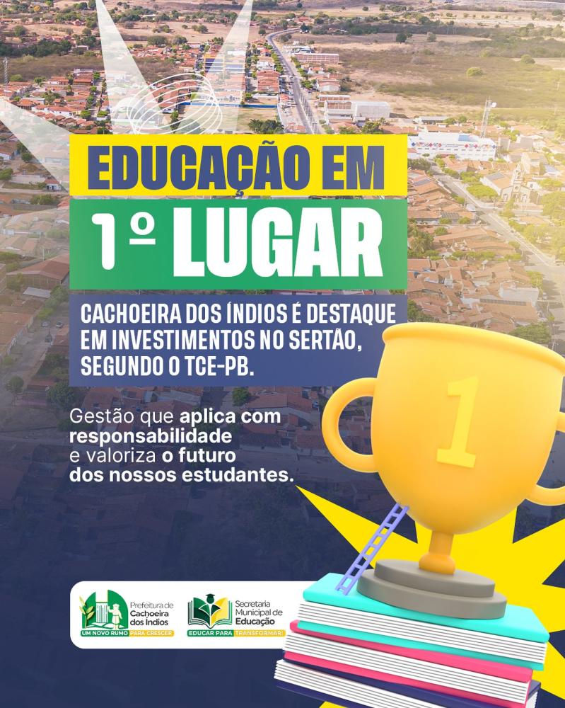 Cachoeira dos Índios se destaca no investimento em Educação, aponta TCE-PB