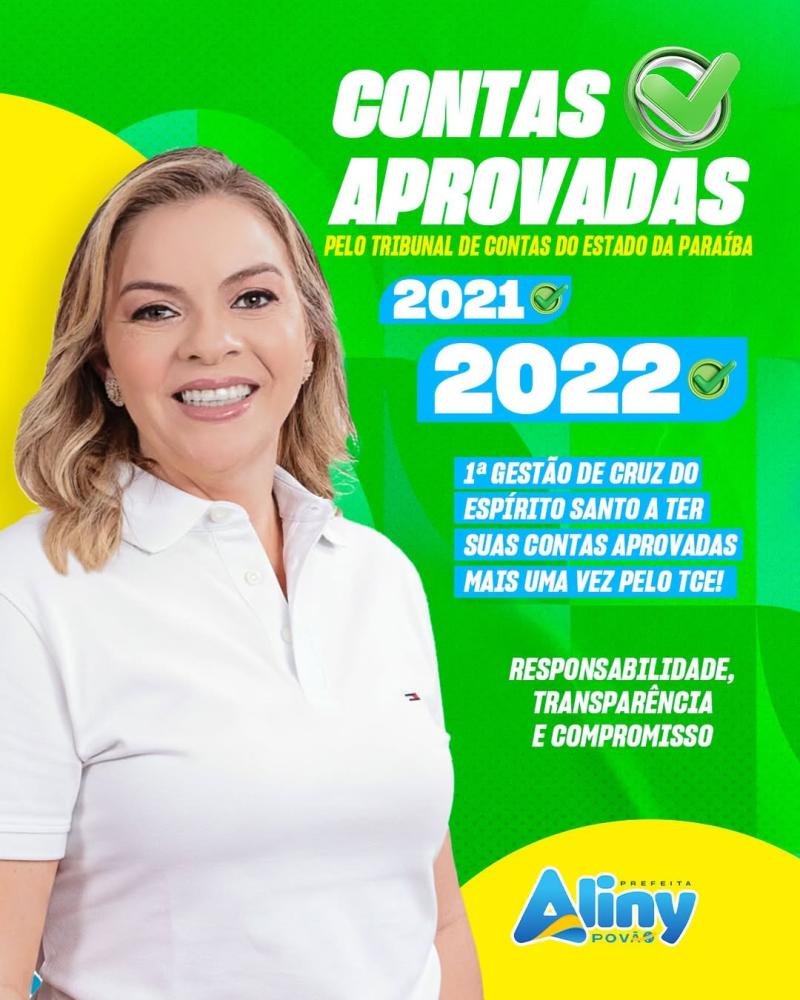 Gestão de Aliny Povão em Cruz do Espirito Santo tem contas aprovadas pelo TCE-PB e reforça compromisso com transparência