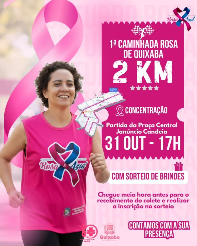 Prefeitura de Quixaba realiza a 1ª Caminhada Rosa em ação de conscientização sobre a saúde da mulher