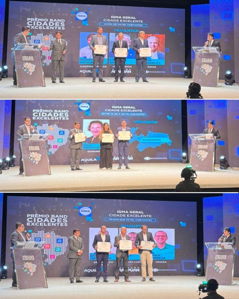 Famup celebra municípios paraibanos vencedores do Prêmio Band Cidades Excelentes 2025
