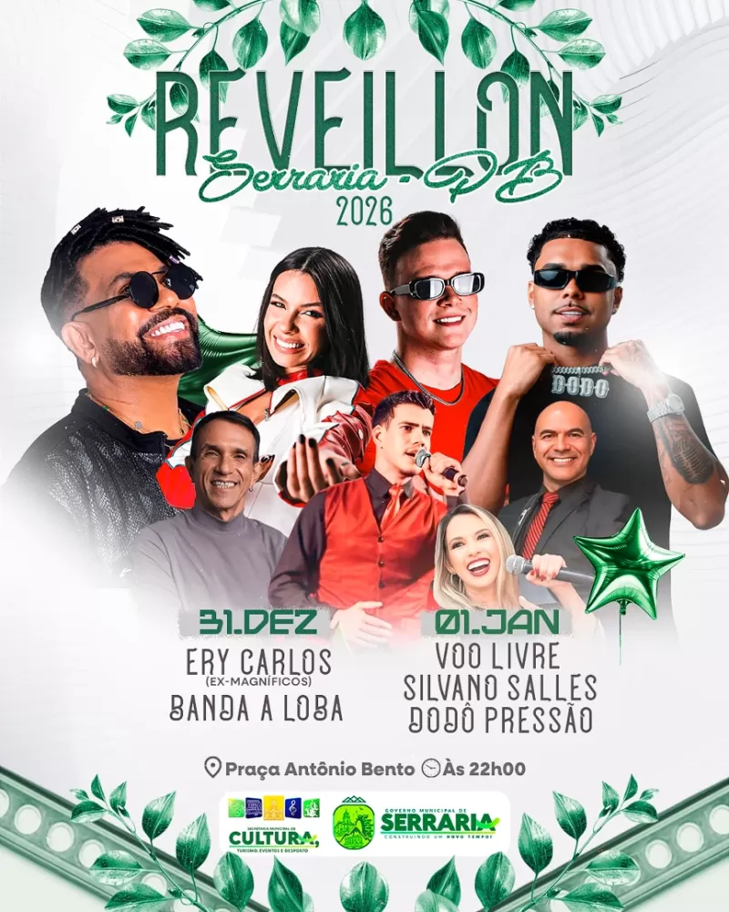 Prefeitura de Serraria anuncia programação do Réveillon 2026