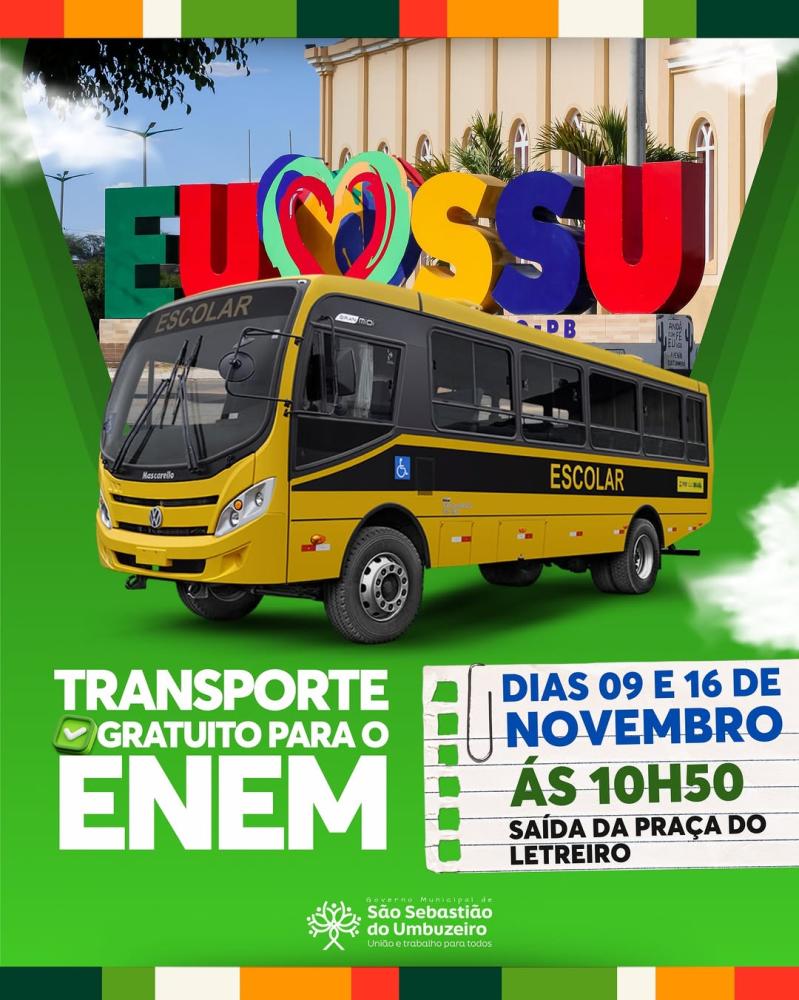São Sebastião do Umbuzeiro garante transporte gratuito para estudantes que farão o ENEM