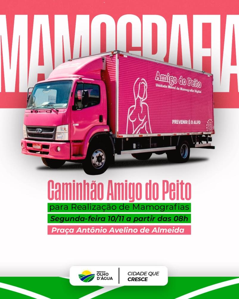 Olho d’Água promove ação de saúde com o Caminhão Amigo do Peito