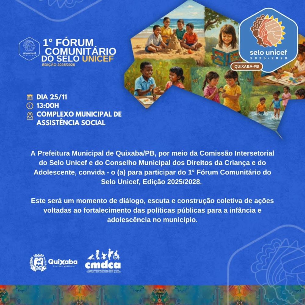 Quixaba realiza 1º Fórum Comunitário do Selo Unicef nesta terça-feira (25)
