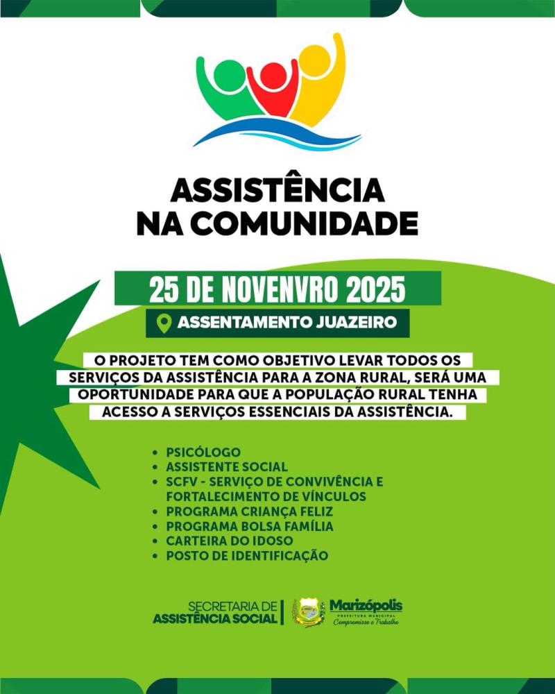 Marizópolis leva serviços de assistência social ao Assentamento Juazeiro nesta terça-feira