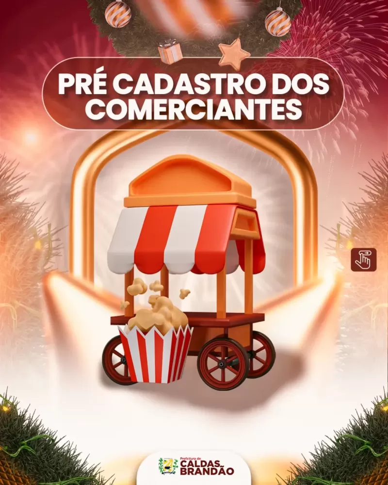 Caldas Brandão inicia nesta quarta-feira o pré-cadastro de comerciantes para a programação natalina