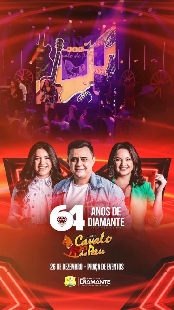 Diamante celebra 64 anos de emancipação política com show da banda Cavalo de Pau