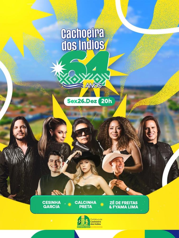 Banda Calcinha Preta é atração principal nos 64 anos de Cachoeira dos Índios