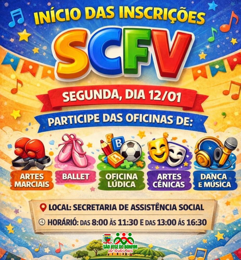 : São José do Bonfim abre inscrições para oficinas do SCFV a partir desta segunda-feira
