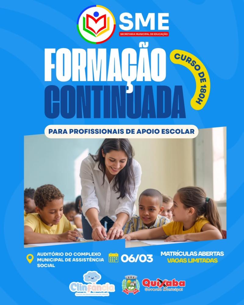Prefeitura de Quixaba inicia curso de formação continuada para profissionais de apoio escolar